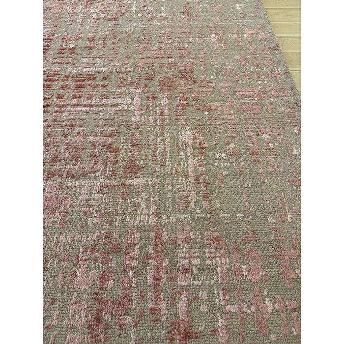 Torino Modern Abstract Distressed Shimmer Tonaalinen Teksturoitu Hi-Low Pehmeä Villasilmukka &amp; Viskoosi Flatweave Terrakotta/Tummanbeige matto