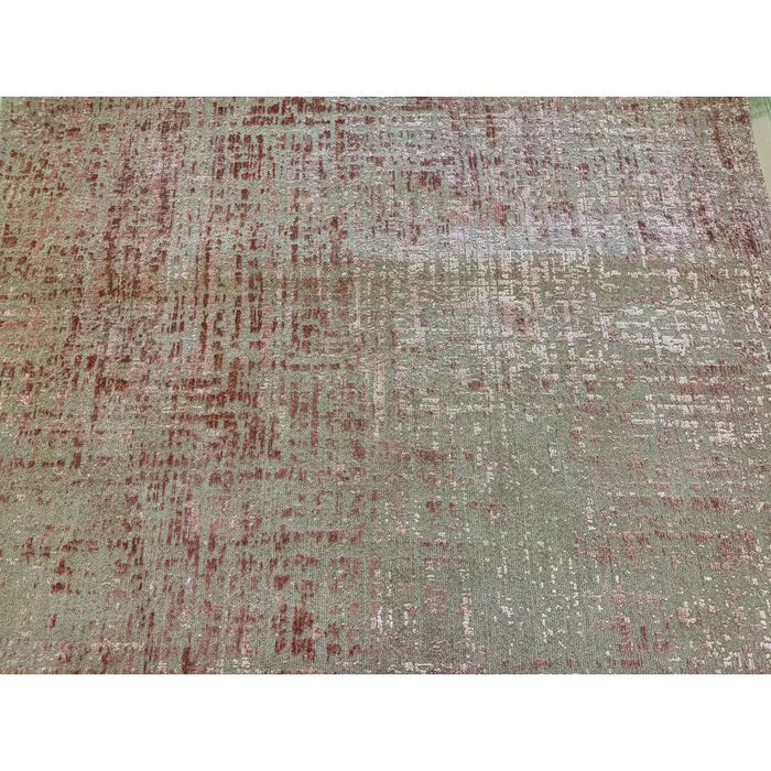 Torino Modern Abstract Distressed Shimmer Tonaalinen Teksturoitu Hi-Low Pehmeä Villasilmukka &amp; Viskoosi Flatweave Terrakotta/Tummanbeige matto