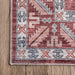 Traditional Washable Rug For Home Use In Brick Color