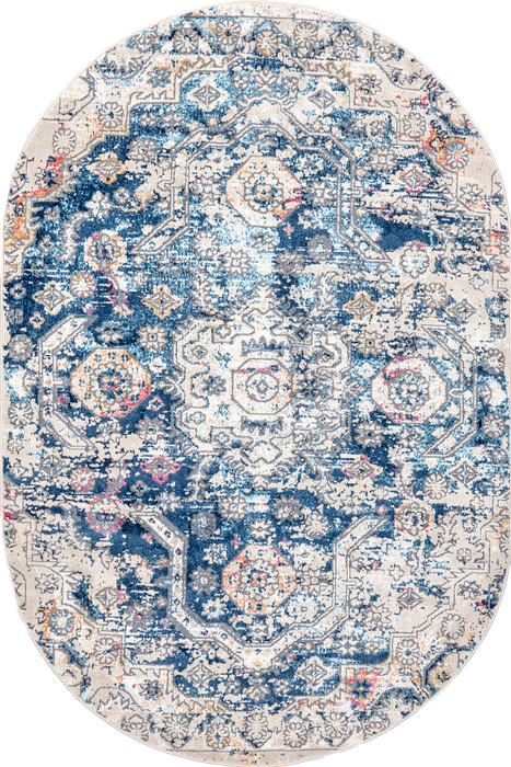 Transitional Blue Area Rug for Living Room 160x230 cm