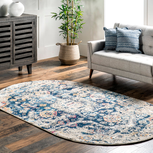 Transitional Blue Area Rug for Living Room 160x230 cm