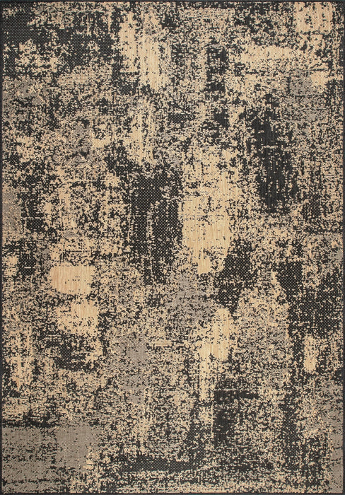 Transitional Charcoal Indoor Outdoor Area Rug 120x180 cm