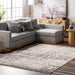 Transitional Distressed Light Grey Area -matto 160 cm