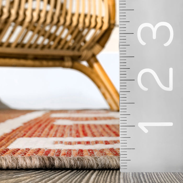 Transitional Indoor Outdoor Area Rug 120x180 cm Rust