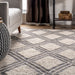 Transitional Ivory Trellis Area Rug 120x180 cm
