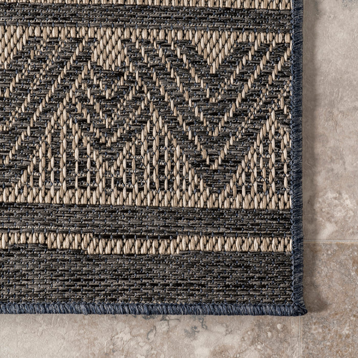 Transitional Striped Area Rug Charcoal Indoor Outdoor 150x240 cm