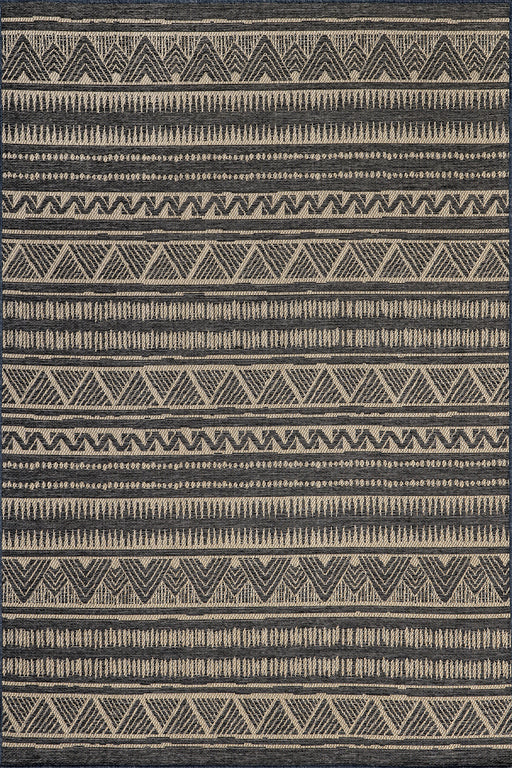 Transitional Striped Area Rug Charcoal Indoor Outdoor 150x240 cm