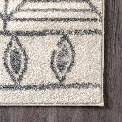 Trellis Pattern Area Rug 140x200 cm Off White