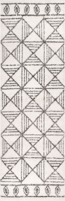 Trellis Pattern Area Rug 140x200 cm Off White