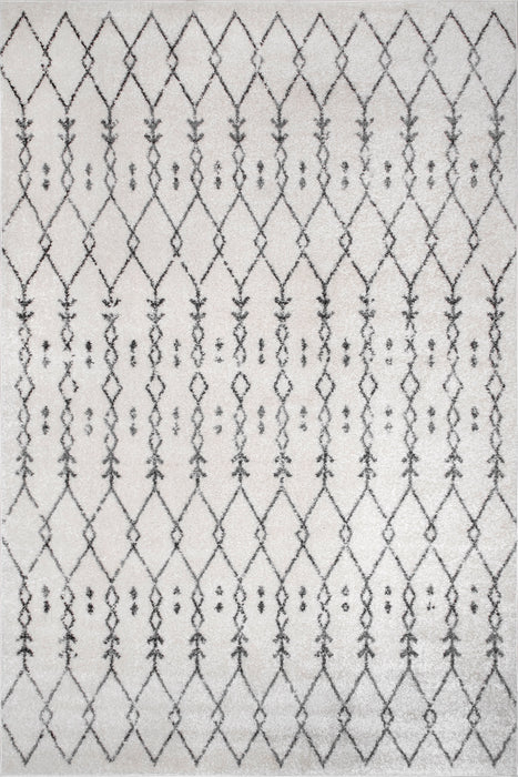 Trellis Pattern Area Rug Off White 120cm x 180cm