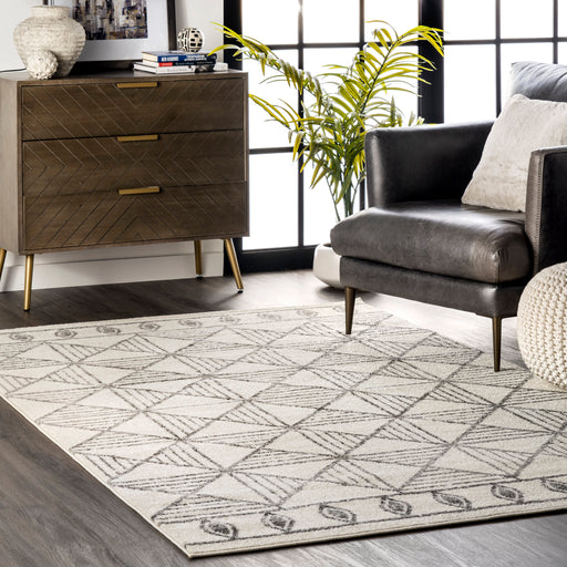 Trellis Pattern Area Rug Off White 120x180 cm
