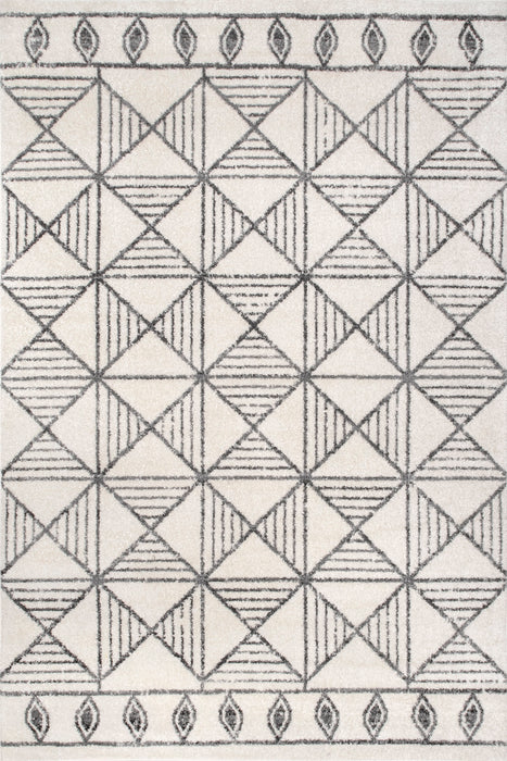 Trellis Pattern Area Rug Off White 120x180 cm
