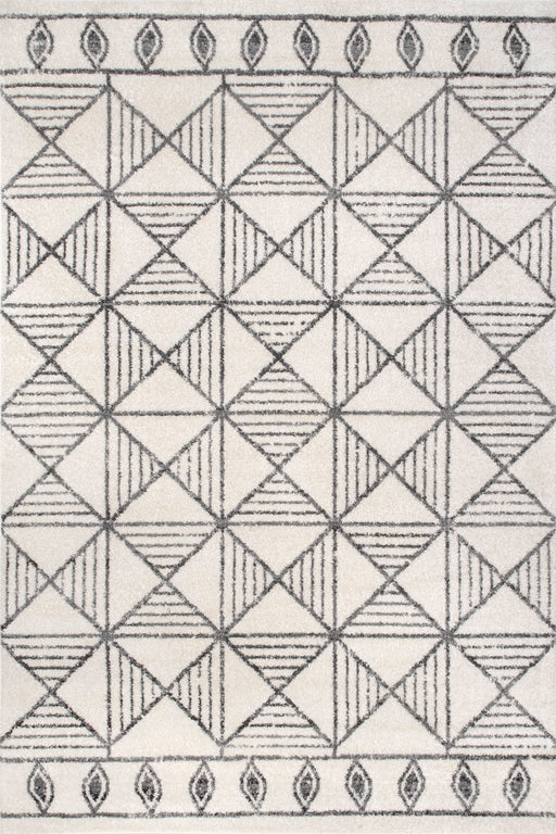 Trellis Pattern Area Rug Off White 120x180 cm