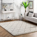 Trellis Pattern Shag Rug 120x180cm Natural Fiber