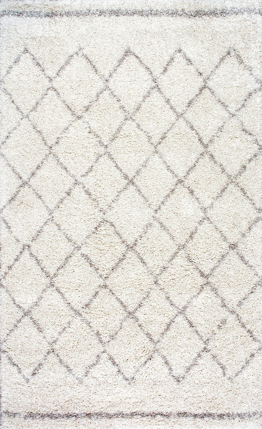 Trellis Pattern Shag Rug 120x180cm Natural Fiber