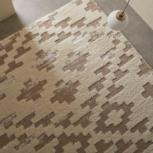 Tribal 5090 W Hi-Low Shaggy Beige/Brown/Alfombra de marfil