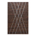 Tribal Design Leather And Wool Area Rug in Brown And Ivory