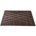 Tribal Design Leather And Wool Area Rug in Brown And Ivory