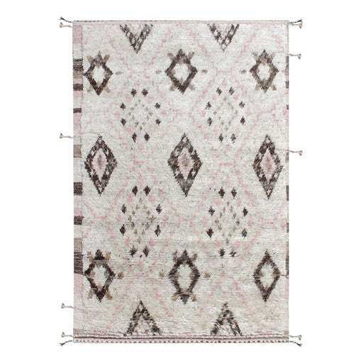 Tribal Design Wool Viscose Area Rug Hand Knotted