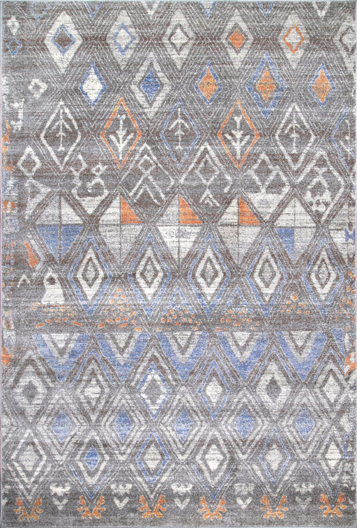 Tribal Diamond Pattern Area -matto harmaa 160x230 cm