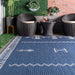 Tribal Flatweave Rug for Indoor and Outdoor Use Navy 160x230 cm