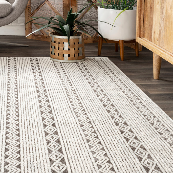 Tribal Geometric Beige Area Rug 50x80 cm