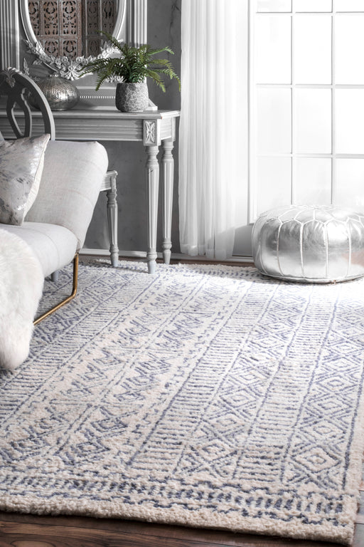 Tribal Geometric Pattern Area Rug Ivory 150x200 cm