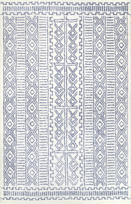 Tribal Geometric Pattern Area Rug Ivory 150x200 cm