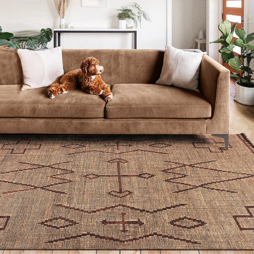 Tribal Handwoven Hemp and Leather Sindi Rug