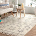Tribal Ivory Tassel Area Rug 120x180 cm