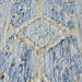 Tribal jutewol handgeweven vloerkleed blauw-beige design