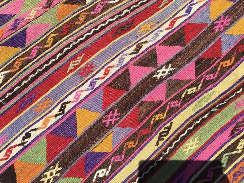 Tribal Kilim Vintage -matto 167cm x 130cm käsinkudottu kalkkuna