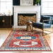 Tribal Pattern Area Rug in Rust Color