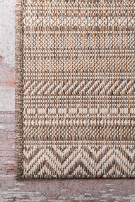 Tribal Pattern Indoor Outdoor Area Rug in Taupe 120x180 cm