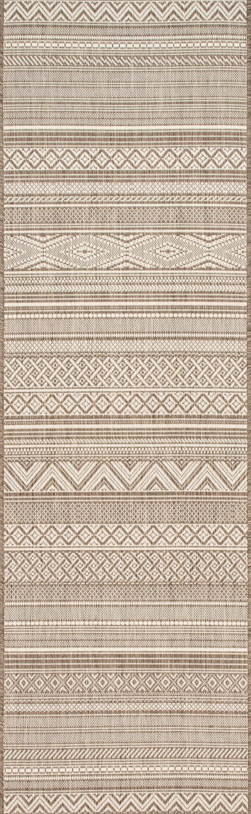 Tribal Pattern Indoor Outdoor Area Rug in Taupe 120x180 cm