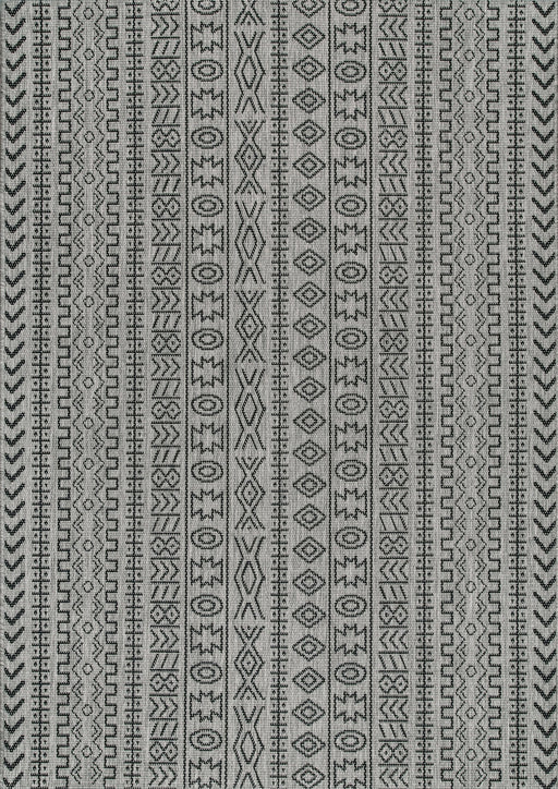 Tribal Pattern Indoor Outdoor -matto 120 cm harmaa