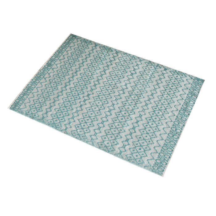 Tribal Pattern PET Indoor Outdoor Hand Woven Rug