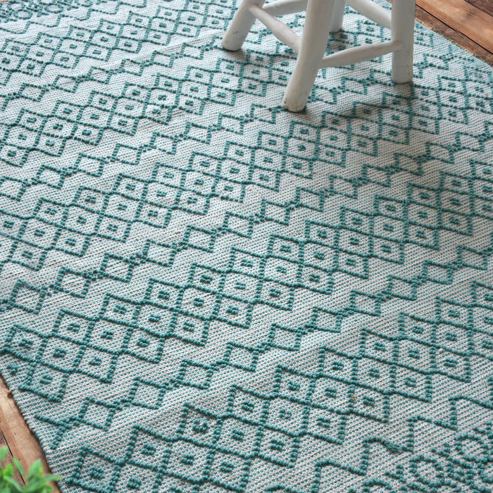Tribal Pattern PET Indoor Outdoor Hand Woven Rug