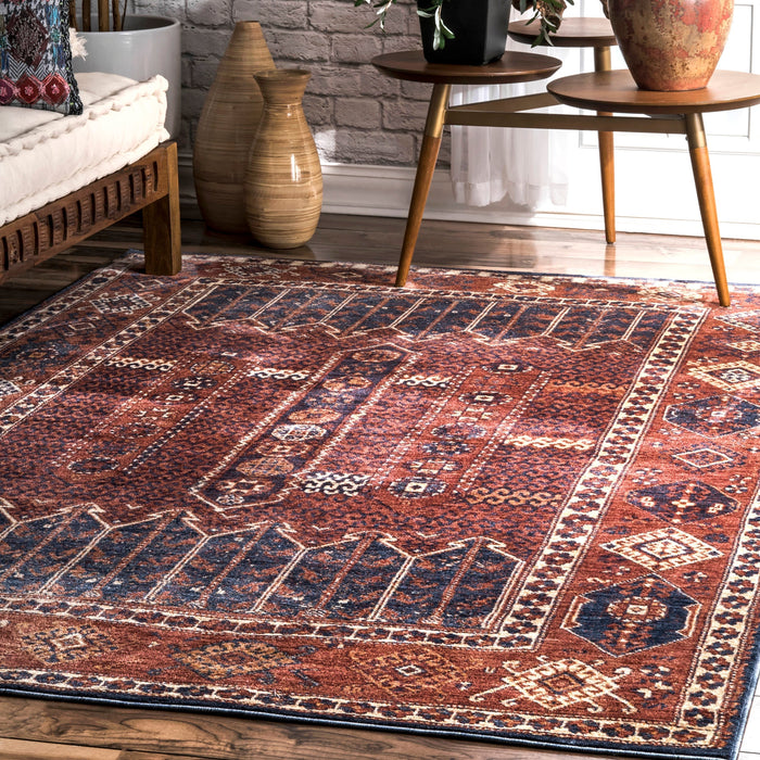 Tribal Rust Tokens Area Rug 50x80 cm