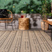 Tribal Striped Area Rug 150cm Charcoal Indoor Outdoor