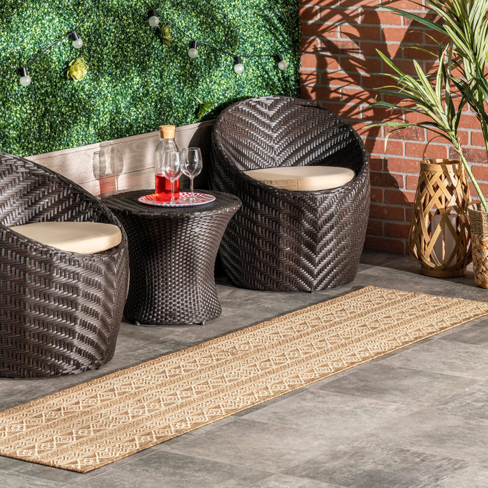 Tribal Striped Area Rug for Indoor and Outdoor Use