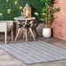 Tribal Striped Navy Area Rug for Indoor and Outdoor Use