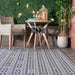 Tribal Striped Navy Area Rug for Indoor and Outdoor Use