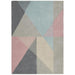 Trio moderne geometrische driehoeken handgesneden zacht pastel/veelkleurig vloerkleed