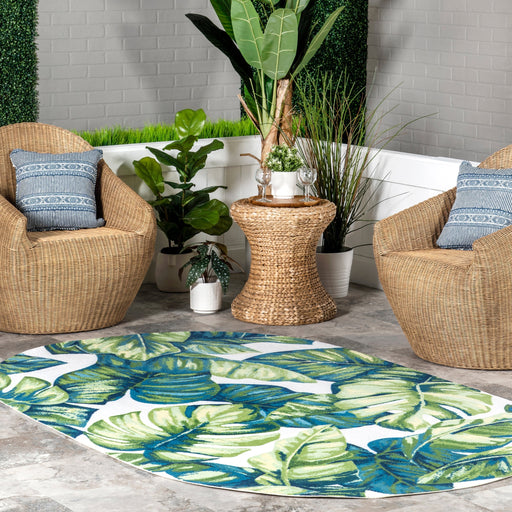 Tropical Leaves Area Rug for Indoor and Outdoor Use