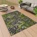 Tropicana 823 K Floral Leopard Durable Stain-Resistant Weatherproof Flatweave In-Outdoor Cream/Black/Green/Multicolour Rug