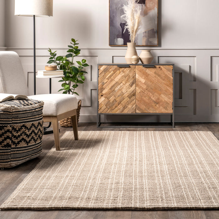 Tula Striped Area Rug 120x180 cm Natural Fiber