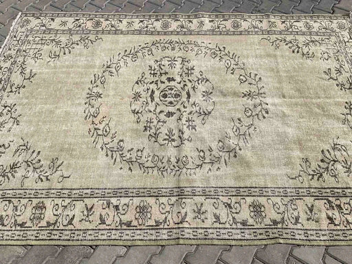 Alfombra floral turca 275 cm x 187 cm Craft artesanal hecha a mano