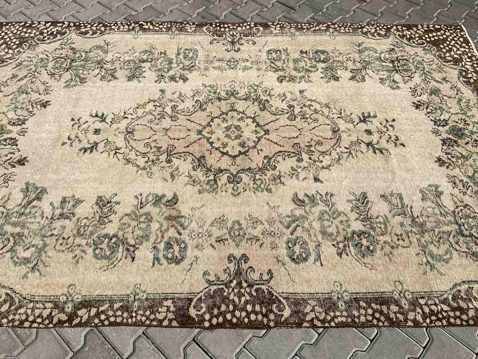 Alfombra floral turca 287 cm x 184cm lana de calidad hecha a mano