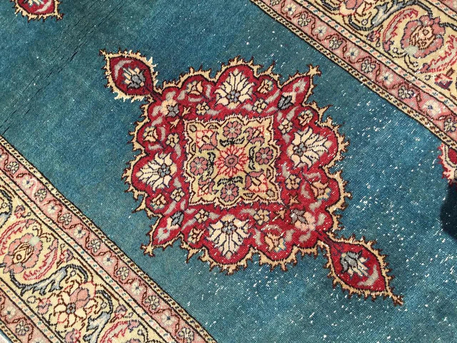 Turkish Hand Knotted Area Rug 265cm x 102cm 1930s